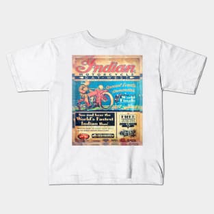 Old Indian Motorcycles Poster Kids T-Shirt